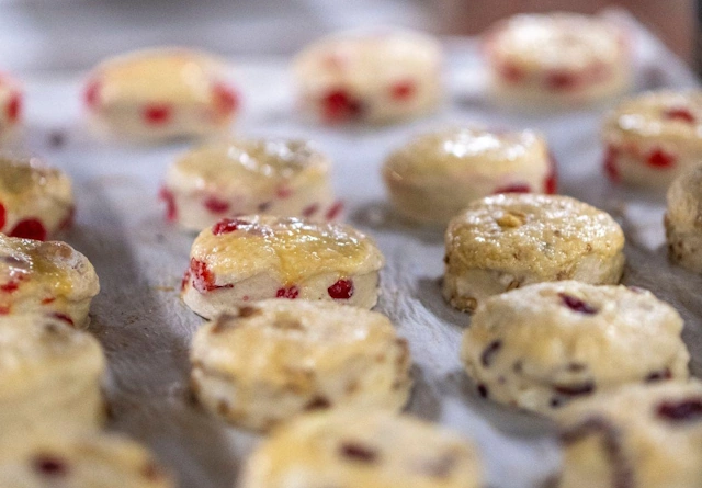 Bakers preparing pasties for the oven